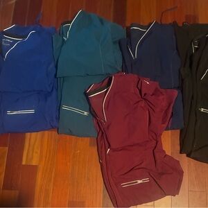 Healing Hands Scrub Set - Blue, Teal, Burgundy, Black , Navy